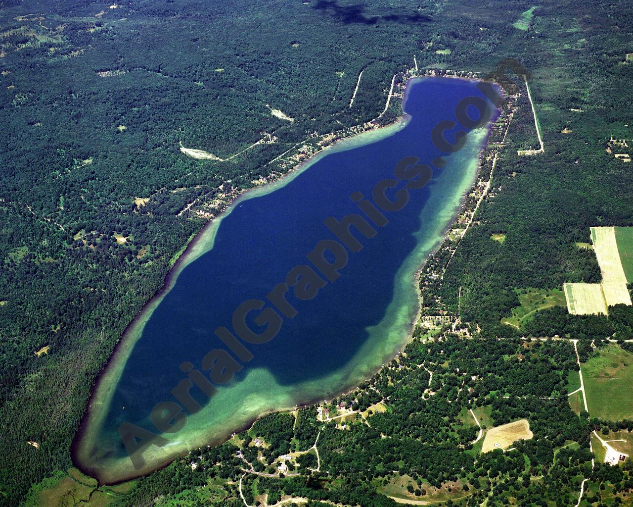 Aerial image of [3203] Beaver Lake in Alpena, MI with No frame