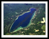 Aerial image of [3203] Beaver Lake in Alpena, MI with Black Metal frame