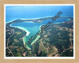 Aerial image of [3208] Lake Leelanau in Leelanau, MI with Natural Wood frame