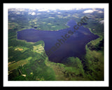 Aerial image of [3218] Fletcher Pond in Alpena, MI with Black Metal frame