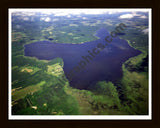 Aerial image of [3218] Fletcher Pond in Alpena, MI with Black Wood frame