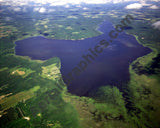 Aerial image of [3218] Fletcher Pond in Alpena, MI with Canvas Wrap frame