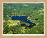 Aerial image of [3219] McCollum Lake in Oscoda, MI with Natural Wood frame