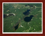 Aerial image of [3220] Crooked Lake & Meyer Lake in Alcona, MI with Cherry Wood frame