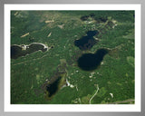 Aerial image of [3220] Crooked Lake & Meyer Lake in Alcona, MI with Silver Metal frame