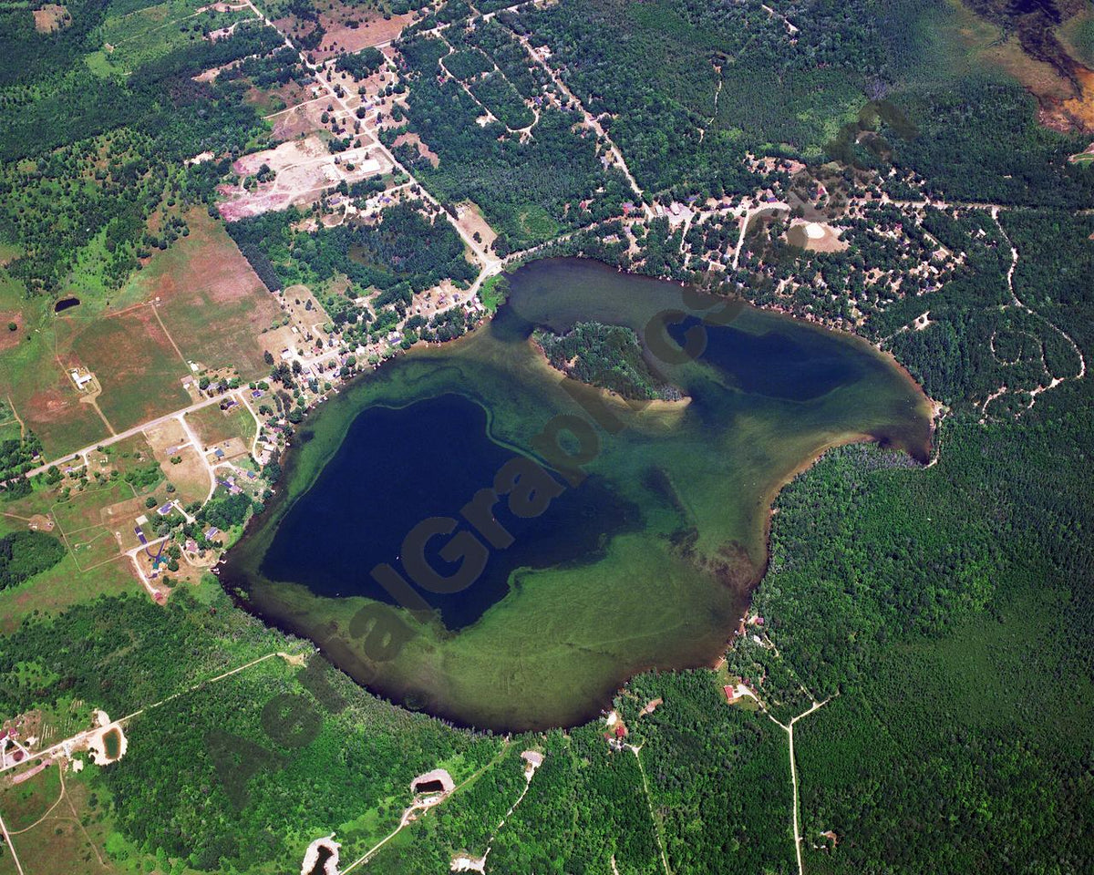 Aerial image of [3221] Jewell Lake in Alcona, MI with No frame