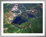 Aerial image of [3221] Jewell Lake in Alcona, MI with Silver Metal frame