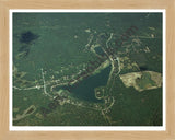 Aerial image of [3233] Jose Lake in Iosco, MI with Natural Wood frame