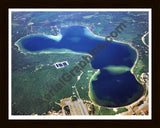 Aerial image of [3236] Lake Margrethe in Crawford, MI with Black Wood frame