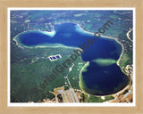 Aerial image of [3236] Lake Margrethe in Crawford, MI with Natural Wood frame