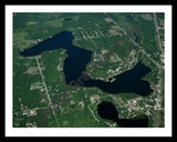 Aerial image of [3245] Crooked  Lake in Clare, MI with Black Metal frame