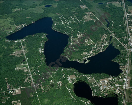 Aerial image of [3245] Crooked  Lake in Clare, MI with No frame