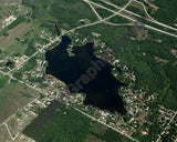 Aerial image of [3247] Lake Thirteen in Clare, MI with Canvas Wrap frame