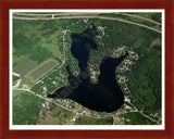 Aerial image of [3248] Five Lakes in Clare, MI with Cherry Wood frame