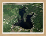 Aerial image of [3248] Five Lakes in Clare, MI with Natural Wood frame