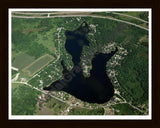 Aerial image of [3248] Five Lakes in Clare, MI with Black Wood frame