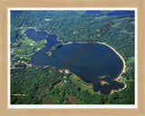 Aerial image of [3252] Crooked  Lake in Missaukee, MI with Natural Wood frame