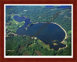 Aerial image of [3252] Crooked  Lake in Missaukee, MI with Cherry Wood frame