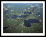 Aerial image of [3261] Lake Mecosta, Round Lake & Blue Lake in Mecosta, MI with Black Metal frame