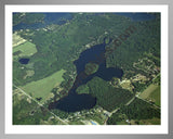 Aerial image of [3262] School Section Lake in Mecosta, MI with Silver Metal frame