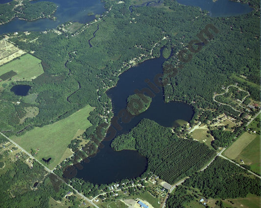 Aerial image of [3262] School Section Lake in Mecosta, MI with No frame