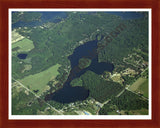 Aerial image of [3262] School Section Lake in Mecosta, MI with Cherry Wood frame