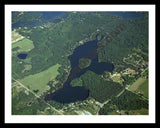 Aerial image of [3262] School Section Lake in Mecosta, MI with Black Metal frame