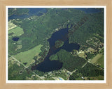 Aerial image of [3262] School Section Lake in Mecosta, MI with Natural Wood frame