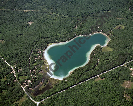 Aerial image of [3266] Pickerel Lake in Kalkaska, MI with No frame