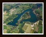 Aerial image of [3267] Murray Lake in Kent, MI with Black Wood frame