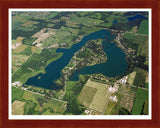 Aerial image of [3267] Murray Lake in Kent, MI with Cherry Wood frame