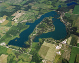 Aerial image of [3267] Murray Lake in Kent, MI with Canvas Wrap frame