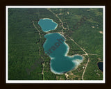 Aerial image of [3277] Blue Lake in Kalkaska, MI with Black Wood frame