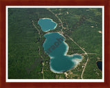 Aerial image of [3277] Blue Lake in Kalkaska, MI with Cherry Wood frame