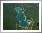 Aerial image of [3277] Blue Lake in Kalkaska, MI with Silver Metal frame