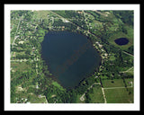 Aerial image of [328] Hamburg Lake in Livingston, MI with Black Metal frame