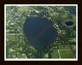 Aerial image of [328] Hamburg Lake in Livingston, MI with Black Wood frame