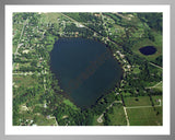 Aerial image of [328] Hamburg Lake in Livingston, MI with Silver Metal frame