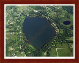 Aerial image of [328] Hamburg Lake in Livingston, MI with Cherry Wood frame