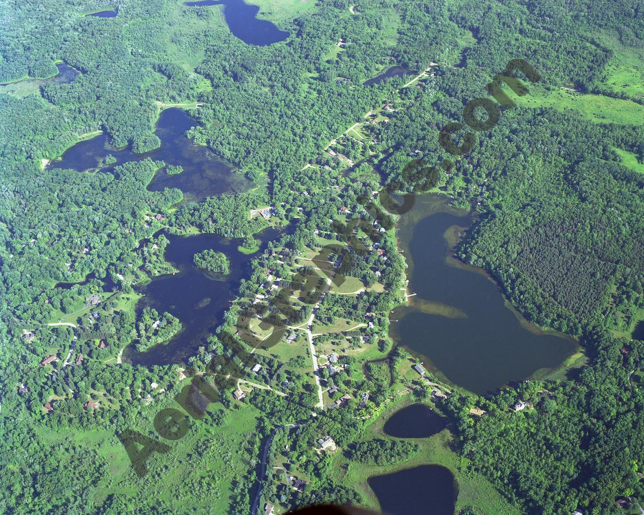 Aerial image of [3291] Indian Lake in Oakland, MI with No frame