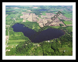 Aerial image of [32] Base Line Lake in Allegan, MI with Black Metal frame