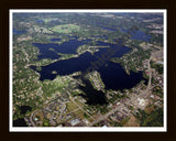 Aerial image of [3329] Lake Orion in Oakland, MI with Black Wood frame