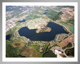 Aerial image of [3333] Oxford Lake in Oakland, MI with Silver Metal frame