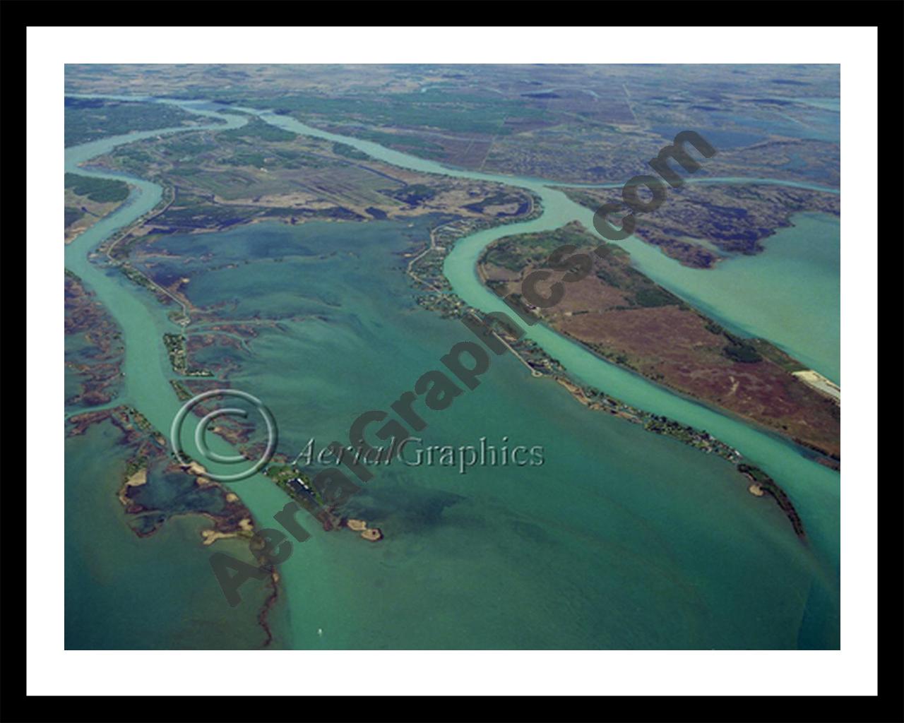 Aerial image of [336] Harsen's Island (N) with Black Metal frame