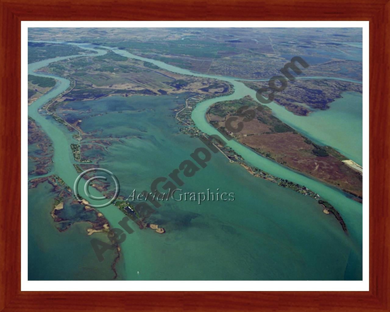 Aerial image of [336] Harsen's Island (N) with Cherry Wood frame