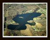 Aerial image of [3396] Freska Lake in Kent, MI with Black Wood frame