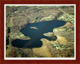 Aerial image of [3396] Freska Lake in Kent, MI with Cherry Wood frame