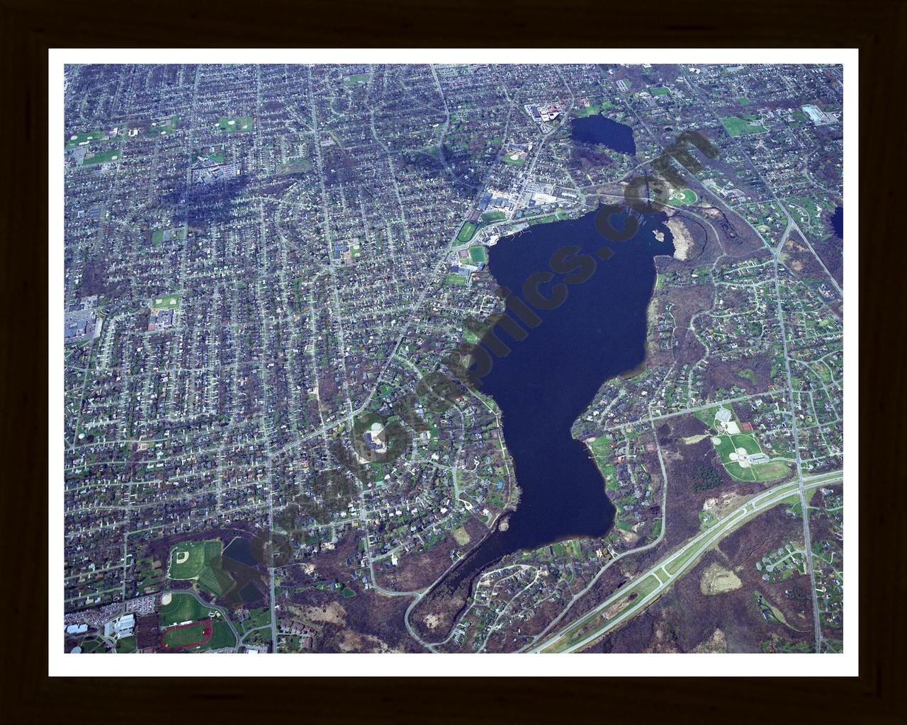 Aerial image of [3397] East Grand Rapids with Black Wood frame