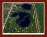 Aerial image of [341] Heart Lake in Otsego, MI with Cherry Wood frame