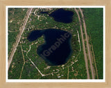 Aerial image of [341] Heart Lake in Otsego, MI with Natural Wood frame